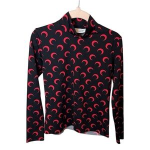 Marine Serre Pretty Black and Red Crescent Moon Top For Kids Size 6 Worn Once